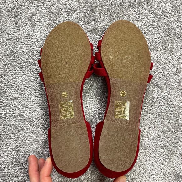 Elegant Red Women's Sandals - Picture 6 of 9